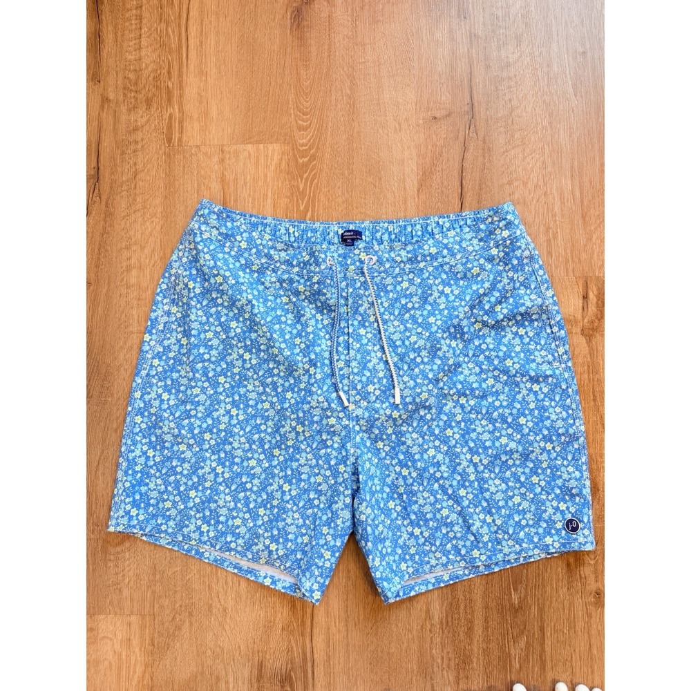 Johnnie-o Blue Floral Print Swim Trunks Lined Men's XL Shorts JOHNNIE O